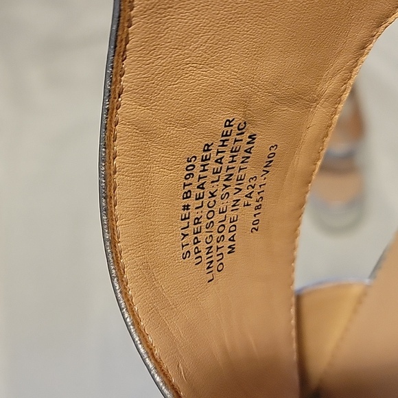 J.Crew metallic silver cut out Dylan sandals women's size 12M - Picture 6 of 7